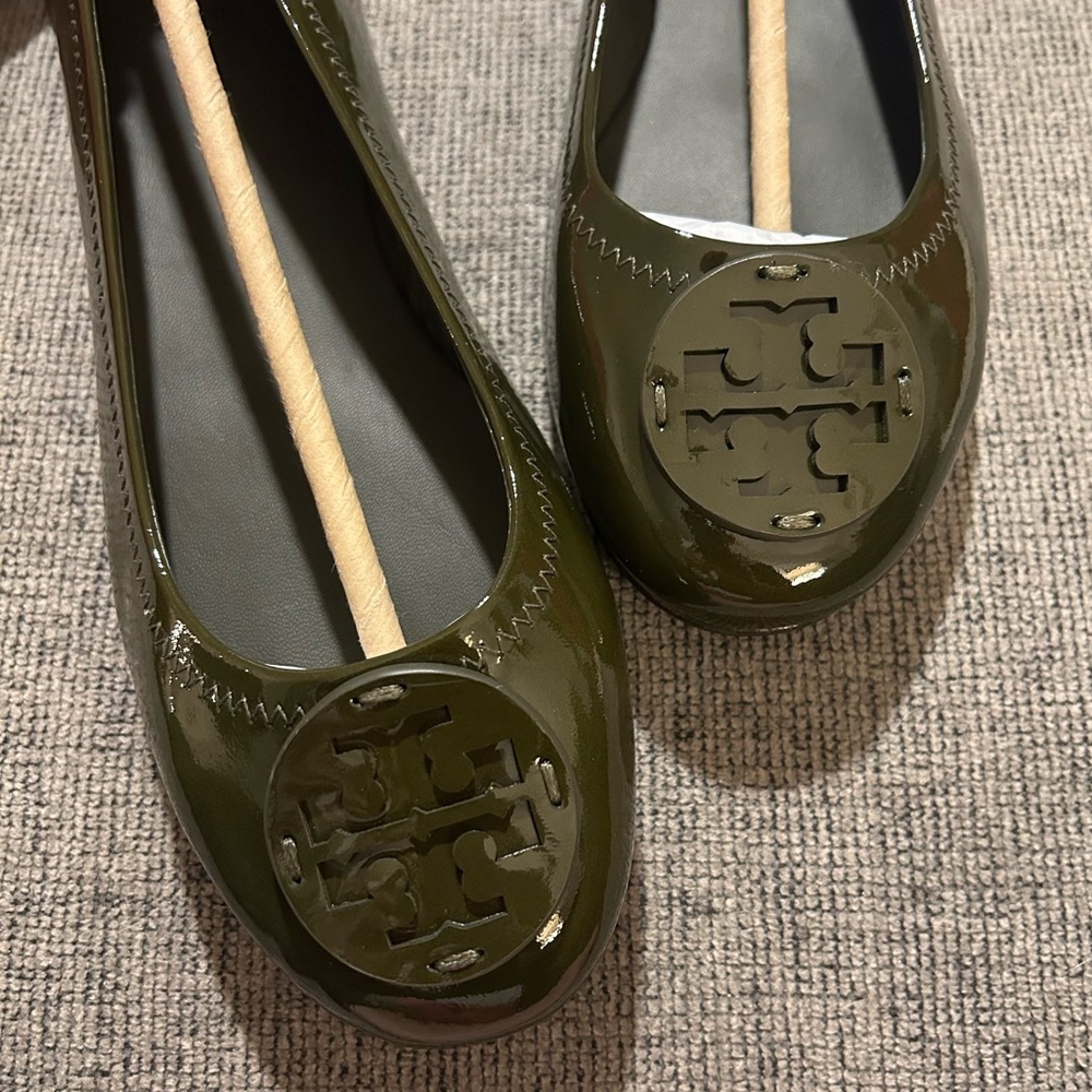 Leccio (dark Hunter green) Tory Burch Minnie Travel Ballet Flat